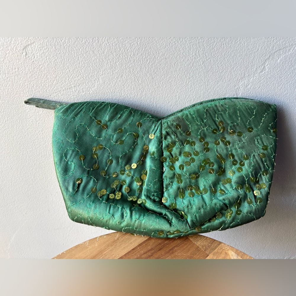 Bags by Josef Emerald Green Sequined Clutch